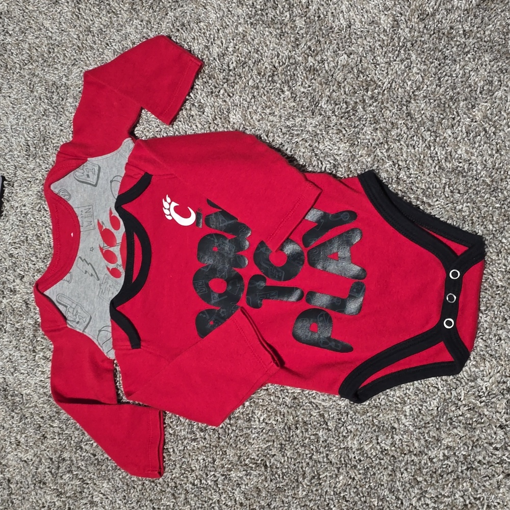 2 University of Cincinnati Long Sleeve Onesies